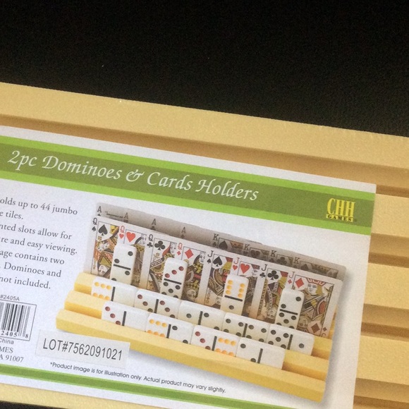 New 2 pc Dominoes & Cards Holders - Picture 1 of 6